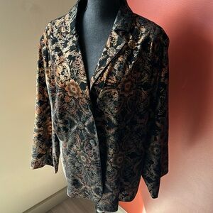 Black Velvet Blazer with foil Print